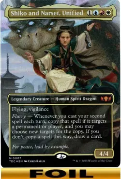 1x - Shiko and Narset, Unified - FOIL BORDERLE - CMR: Tarkir: Dragonstorm NM MTG - Image 1