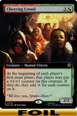 Cheering Crowd - FOIL EXTENDED ART #270 - Marvel's Spider-Man -NM MTG - Image 1