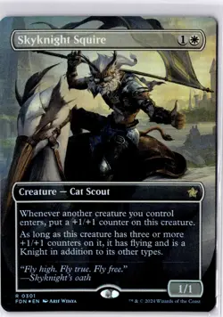 Skyknight Squire (Borderless) Foundations Foil NM R 0301 - Image 1