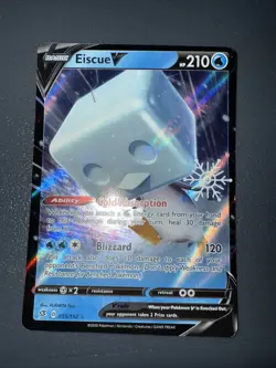 Pokemon Revel Clash "Eiscue V" Snowflake Stamp Holo! #055/192. NM MINT - Image 1