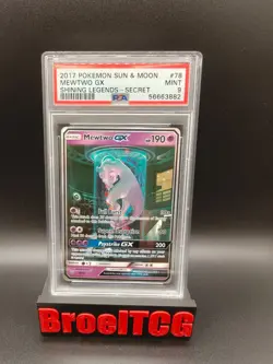 2017 POKEMON SUN & MOON SHINING LEGENDS SECRET #78 MEWTWO GX PSA 9 - Image 1