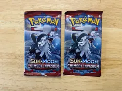 Lot Of 2 Pokemon Sun & Moon Crimson Invasion Booster Pack - Image 1