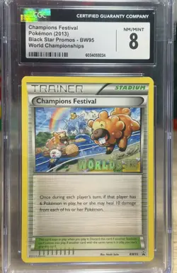 2013 Pokemon BW Black Star Promo World Champions Festival #BW95 CGC 8 NM-MT - Image 1