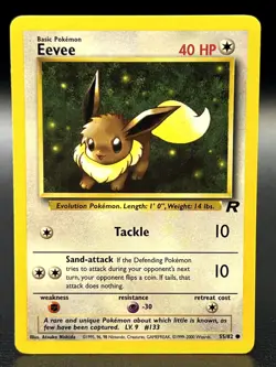 Eevee 55/82 Common Team Rocket Unlimited WOTC Pokemon TCG - LP/MP - Image 1