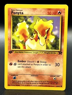 Ponyta 64/82 Common Team Rocket 1st Edition WOTC Pokemon TCG - LP - Image 1