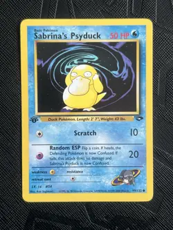 Pokemon TCG Sabrina's Psyduck 99/132 1st Edition Gym Challenge (English) - NM - Image 3