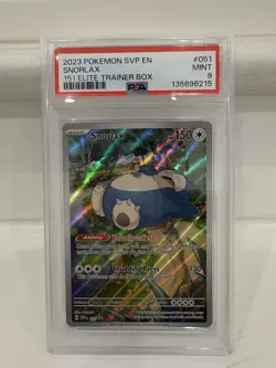 Pokemon Snorlax #051 SV Scarlet & Violet Promo Holo PSA 9 2023 Elite Trainer - Image 1
