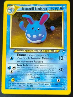 Carte Pokemon Azumarill Lumineux 13/105 Holo Rare Neo Destiny Wizards FR - Image 1