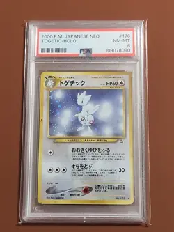 2000 Pocket Monster Neo Togetic #176 Holo Japanese Pokemon PSA 8 - Image 1