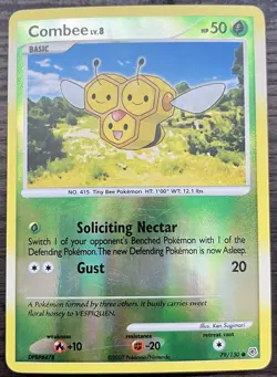 Combee 79/130 Pokemon TCG Diamond and Pearl Base Set Reverse Holo Light Play LP - Image 1