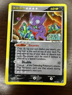 Sableye 10/100 Reverse Holo, 2006 Crystal Guardians, Pokemon TCG - Image 1