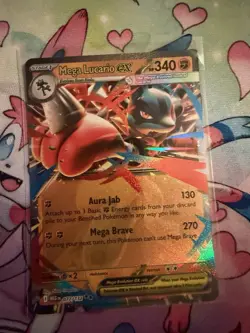 Mega Lucario ex 077/132 Pokemon TCG Me01: Mega Evolution Ultra Rare Holo - Image 1