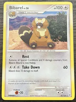 Bibarel 20/130 Pokemon TCG Diamond and Pearl Base Set Rare Lightly Played LP - Image 1
