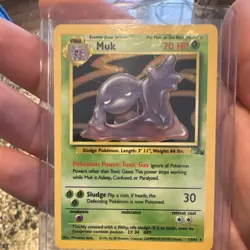Pokemon TCG 1999 Muk Fossil 13/62 70 HP Holo Rare Unlimited - Image 1