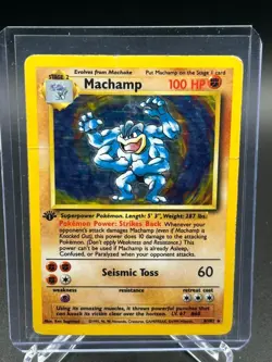 Pokemon TCG Machamp 8/102 Holo Rare 1st Edition Base Set HP - Image 1
