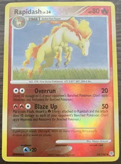 Rapidash 59/130 Pokemon TCG Diamond and Pearl Base Set Reverse Holo MP - Image 1