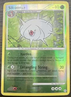 Silcoon 63/130 Pokemon TCG Diamond and Pearl Base Set Reverse Holo Light Play LP - Image 1