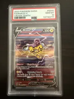 Pokemon TCG Raikou v Crown Zenith Galarian Gallery, PSA 10 - Image 1