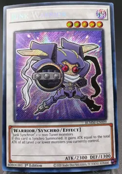 Yu-Gi-Oh! Junk Warrior Chibi *SECRET RARE* BLMM-EN009 1st Edition NM/M - Image 1