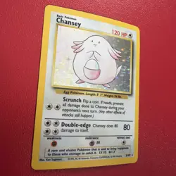 Pokemon TCG Chansey Base Set Holo Unlimited Rare Card 3/102 Vintage - Image 1
