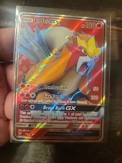 Pokemon Entei GX Ultra Rare Full Art Shining Legends Holo 180 HP 71/73 Card - Image 1