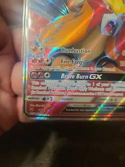 Pokemon Entei GX Ultra Rare Full Art Shining Legends Holo 180 HP 71/73 Card - Image 2