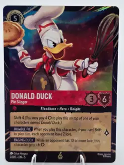Donald Duck - Pie Slinger 2 Disney Lorcana Park Promo Cards Holo EPCOT Arts - Image 1
