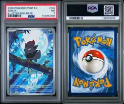 Zorua Pokemon 2025 WHT En-White Flare Illustration Rare Card #142 PSA 7 - Image 3