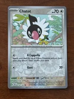 Chatot - 132/162 - Reverse Holo - Temporal Forces Pokemon Card - Image 1