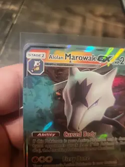 Pokemon Alolan Marowak GX Full Art Holo Promo Card SM187 SM 200HP - Image 5