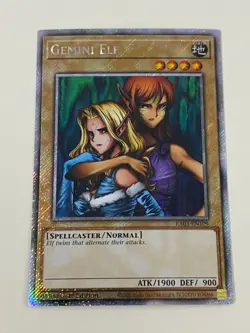 Yugioh Gemini Elf x 3 - 1st Edition Platinum Secret Rare NM - Free Holo Card A - Image 3
