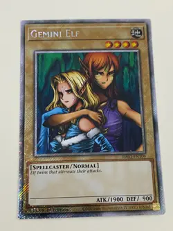 Yugioh Gemini Elf x 3 - 1st Edition Platinum Secret Rare NM - Free Holo Card A - Image 4