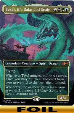 1x - Teval, the Balanced Scale - FOIL BORDERLESS - CMR: Tarkir: Dragonstorm MTG - Image 1