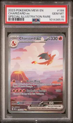 2023 POKEMON MEW EN-151 SPECIAL ILLUSTRATION RARE #199 CHARIZARD EX PSA 10 - Image 1