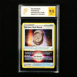 TQG 9.5 MINT+ 2022 Pokemon ENG Earthen Seal Stone 154/195 R - Image 1