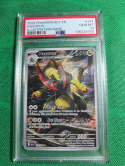 2025 POKEMON BLK EN-BLACK BOLT ILLUSTRATION RARE #147 HAXORUS PSA 10 - Image 1