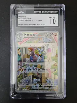 Pokemon TCG: Machoke 177/165 Scarlet & Violet 151 CGC 10 GEM MINT - Image 1