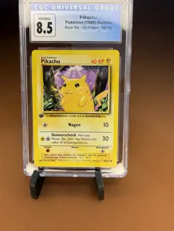 Pokemon Pikachu CGC 8.5 1st Edition German Base Set 58/102 1999 - Image 1