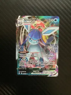 Pokemon Glaceon VMAX Snowflake Stamp Evolving Skies 041/203 NM English - Image 1