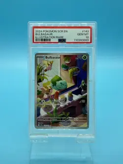 2024 POKEMON SCR EN-STELLAR CROWN ILLUSTRATION RARE #143 BULBASAUR PSA 10 - Image 1