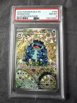 Pokemon Seismitoad Sv: Black Bolt Illustration Rare Holo 105/086 PSA 8 - Image 1