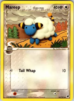 Mareep (Delta Species) 54/101 Dragon Frontiers Pokemon TCG LP Normal - Image 1