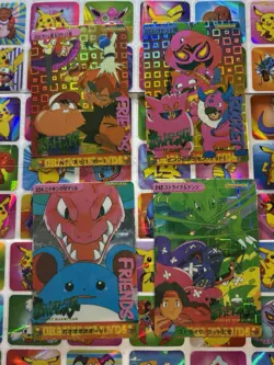 Pokemon Vintage Pocket Monsters Vending HOLO Prism (4x) Stickers 1998 Nintendo - Image 2
