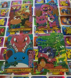 Pokemon Vintage Pocket Monsters Vending HOLO Prism (4x) Stickers 1998 Nintendo - Image 3