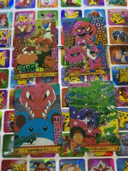 Pokemon Vintage Pocket Monsters Vending HOLO Prism (4x) Stickers 1998 Nintendo - Image 4