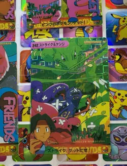 Pokemon Vintage Pocket Monsters Vending HOLO Prism (4x) Stickers 1998 Nintendo - Image 5