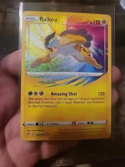 2020 Pokemon Sword Shield Vivid Voltage Raikou AR Amazing Rare #50/185 - NM - Image 1