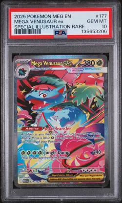Pokemon TCG Mega Venusaur ex 177/132 Mega Evolution Special Illustration PSA 10 - Image 1