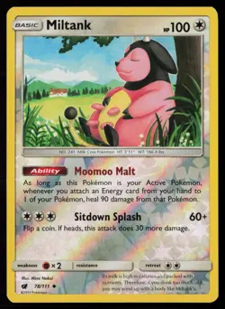 Miltank 78/111 Reverse Holofoil Pokemon TCG SM - Crimson Invasion LP - Image 1