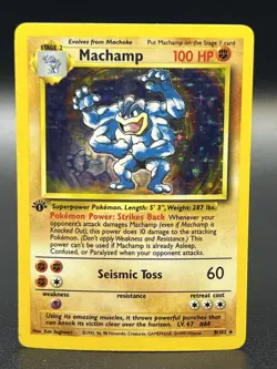 Machamp 08/102 1st Edition Holo Rare Base Set WOTC Pokemon TCG - LP/MP - Image 1